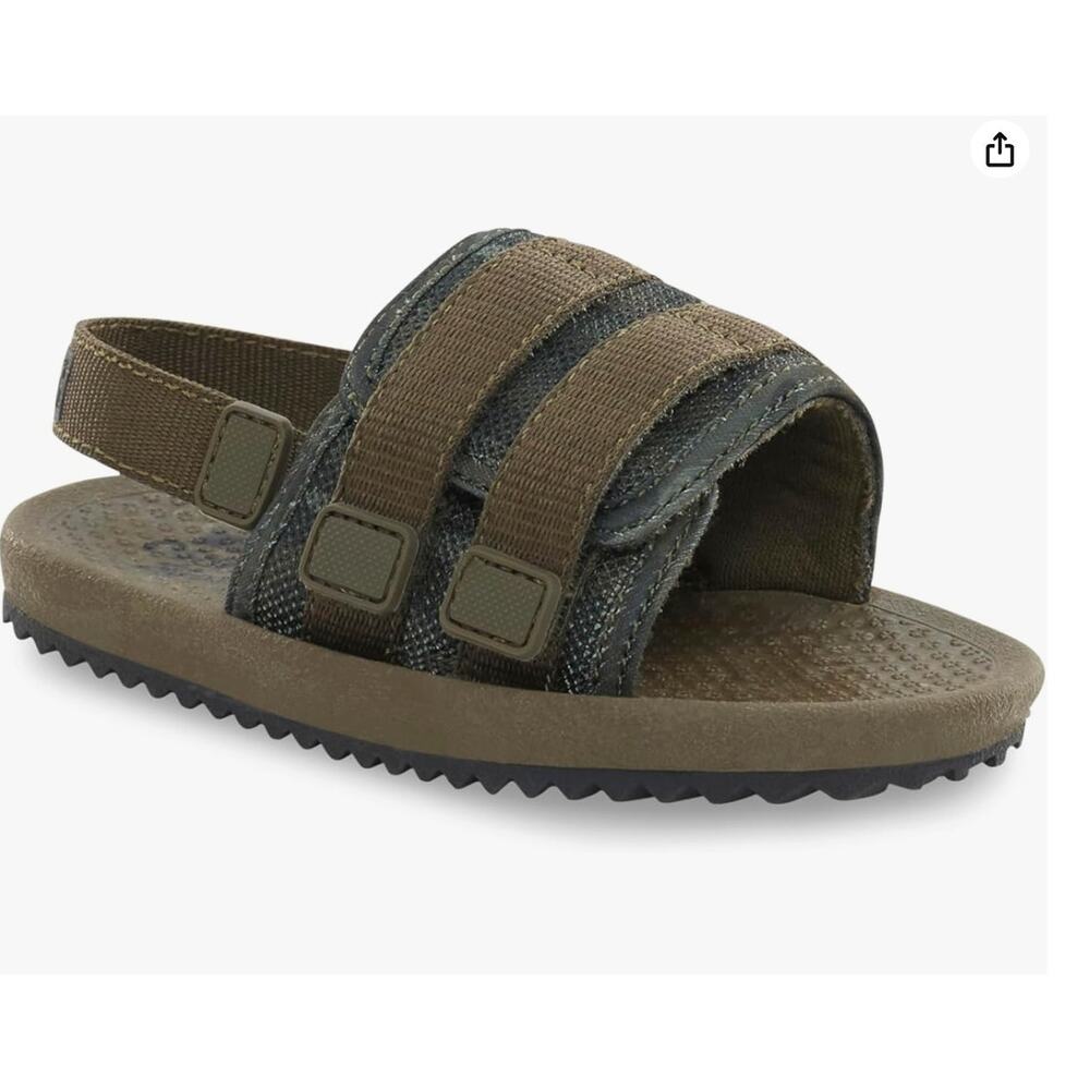 OshKosh B'Gosh Oliver Sandals Olive Army Green Toddler Size 10 NWT Strappy